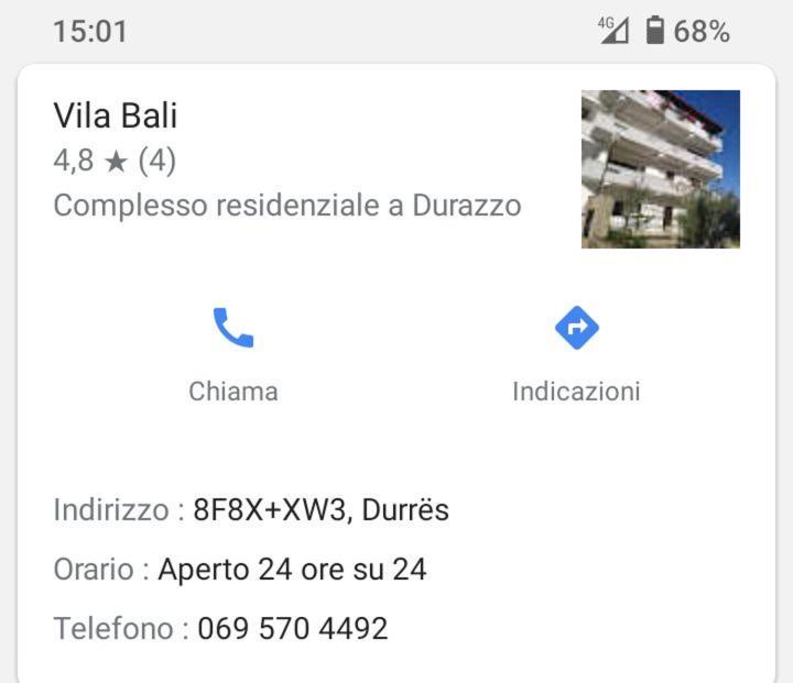 Vila Bali Durrës Eksteriør billede